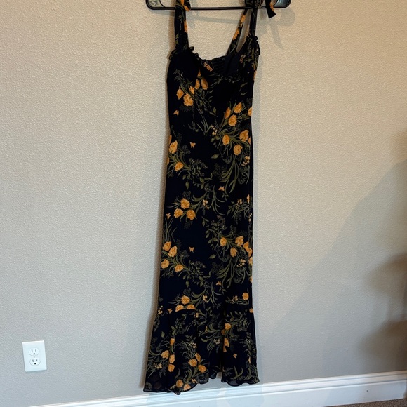 Reformation Black and Gold Floral Maxi Dress - Picture 1 of 9
